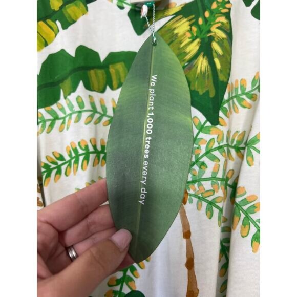 NWT Farm Rio Tropical Forest Padded Shoulder Crew-Neck Mini Dress Green Size: M - Picture 4 of 8